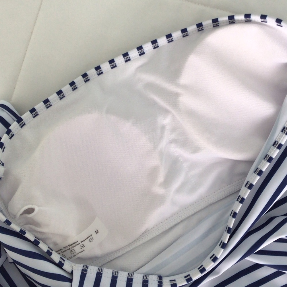 Striped Navy & White Tankini Set - Picture 5 of 5